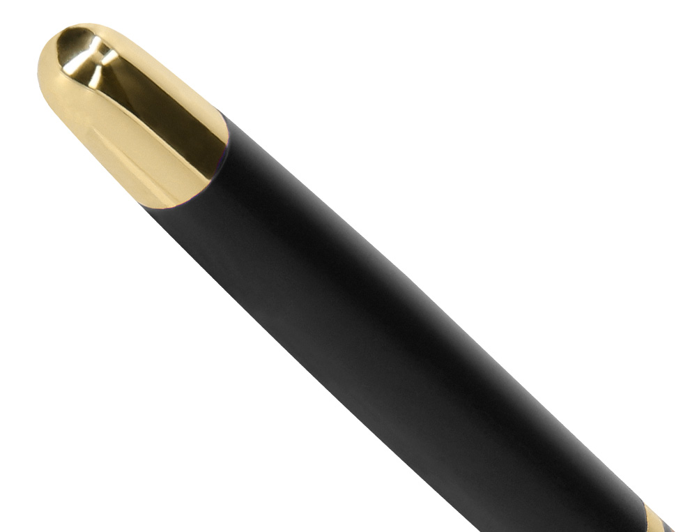 ESFEROGRAFICA E ESTOJO BELIUS SOIREE DESENHO ART DECO PRETO E DOURADO TINTA AZUL CAIXA DESIGN
