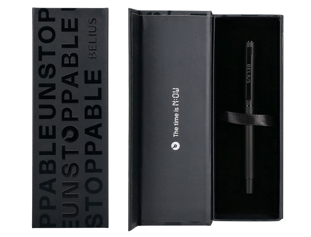 ROLLER BELIUS UNSTOPPABLE PRETO TINTA PRETA CAIXA DESIGN