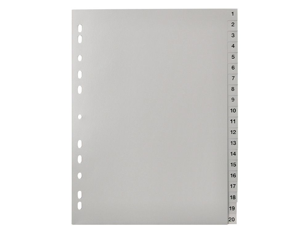 SEPARADOR NUMERICO Q-CONNECT PLASTICO 1-20 CONJUNTO DE 20 SEPARADORES DIN A4 MULTIPERFURADOS