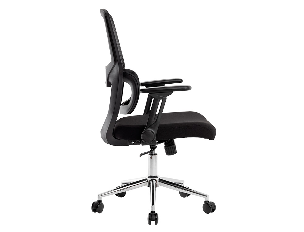 CADEIRA DE ESCRITORIO Q-CONNECT LUCCA MALHA BASE METAL ALT MAX 1090 MM LARG 700 MM PROF 650 MM RODAS PREMIUM COR PRETO