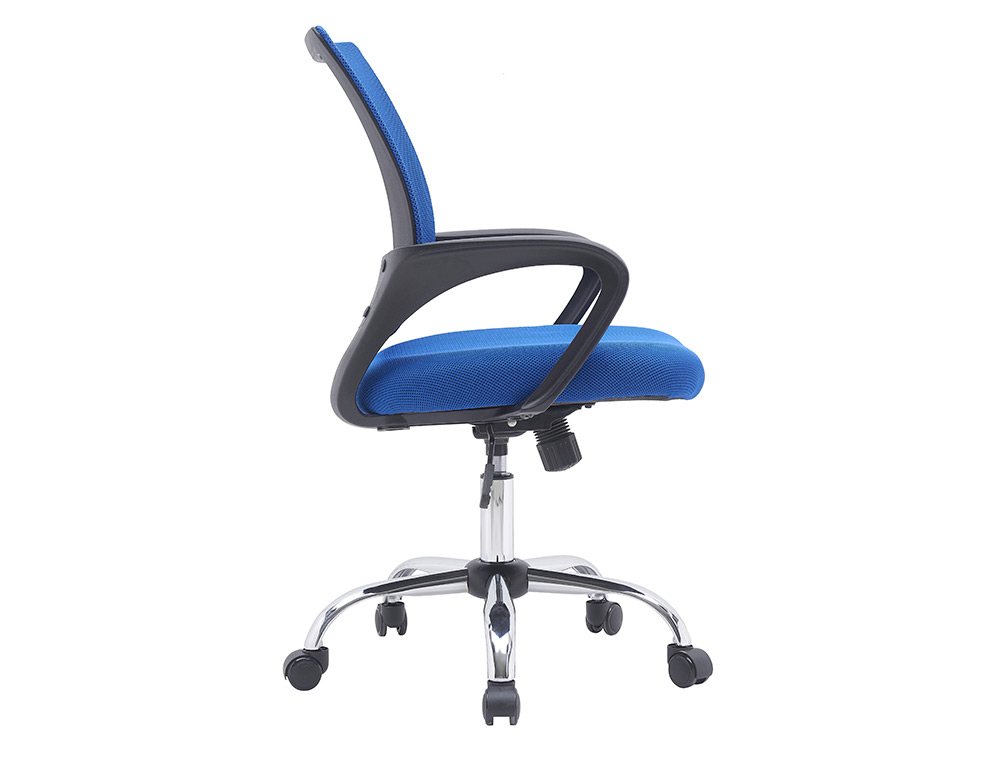 CADEIRA DE ESCRITORIO Q-CONNECT MALHA BASE METAL ALT MAX 1000 MM LARG 560 MM PROF 570 MM RODAS PREMIUM COR PRETO/AZUL