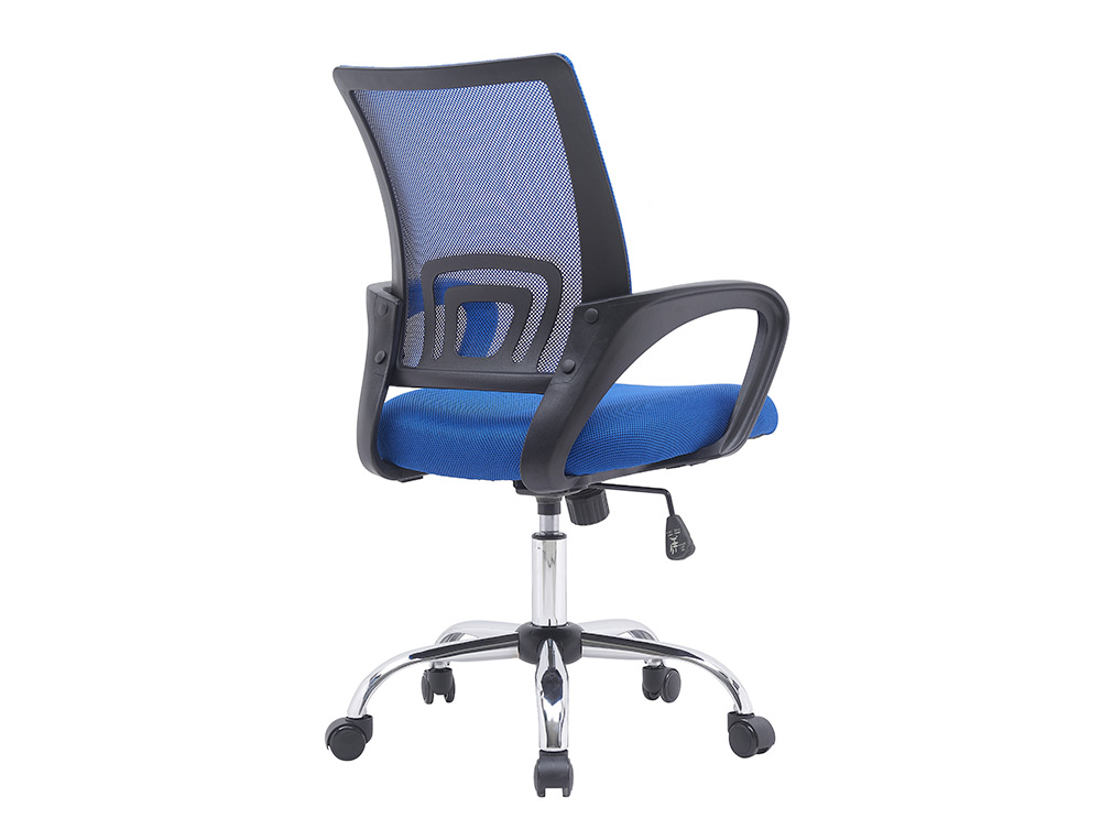 CADEIRA DE ESCRITORIO Q-CONNECT MALHA BASE METAL ALT MAX 1000 MM LARG 560 MM PROF 570 MM RODAS PREMIUM COR PRETO/AZUL