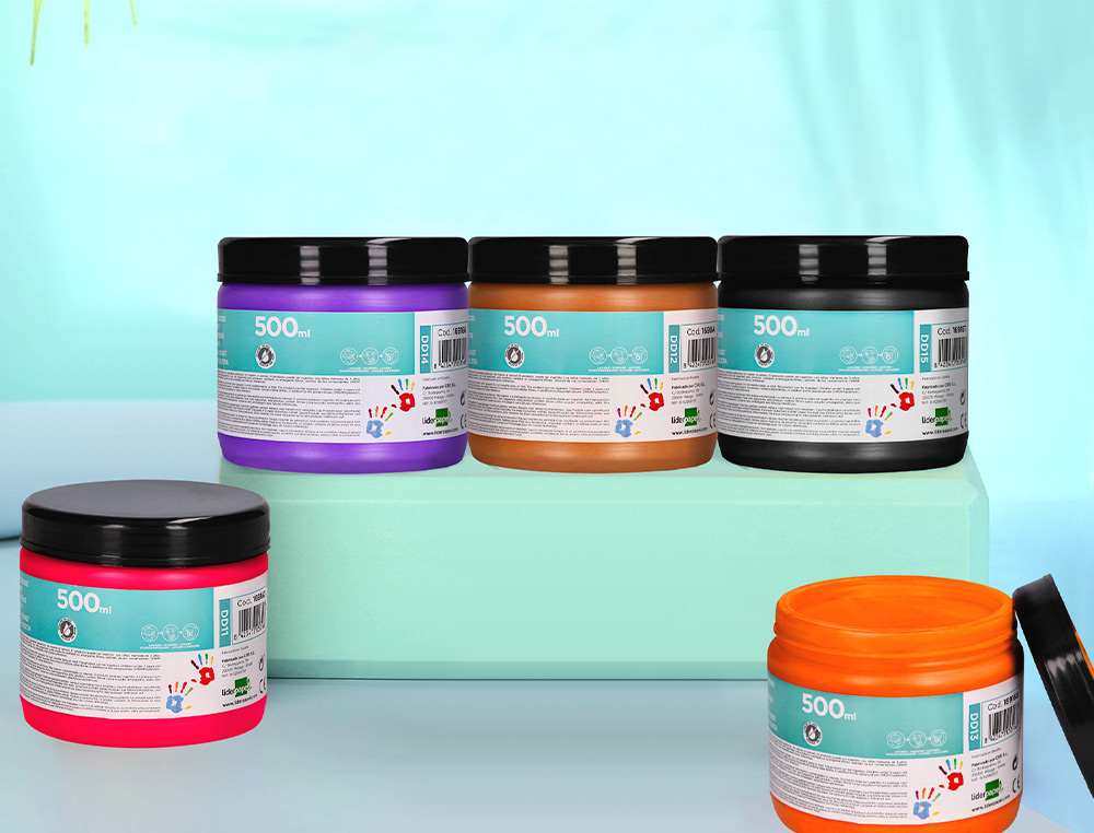 PINTURA A DEDOS LIDERPAPEL FRASCO DE 500 ML LARANJA