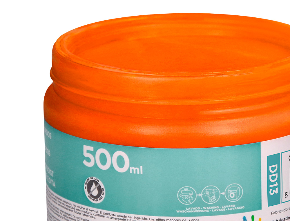 PINTURA A DEDOS LIDERPAPEL FRASCO DE 500 ML LARANJA