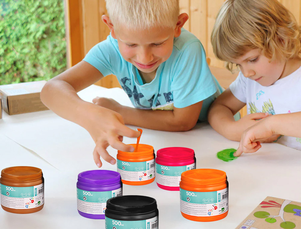 PINTURA A DEDOS LIDERPAPEL FRASCO DE 500 ML LARANJA