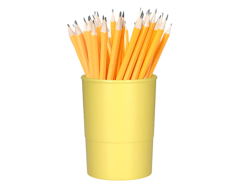 PORTA LAPIS Q-CONNECT PLASTICO AMARELO PASTEL