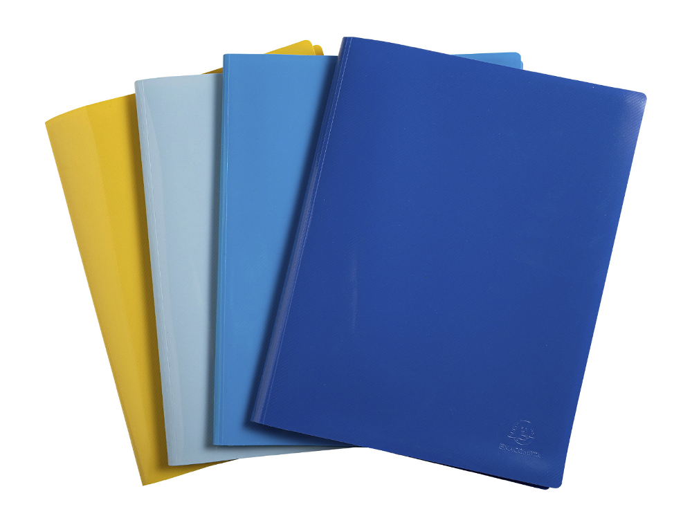 CAPA CATALOGO EXACOMPTA 100 BOLSAS DIN A4 RECICLADA POLIPROPILENO CORES SORTIDAS