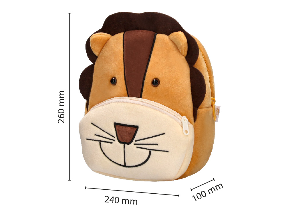 MOCHILA INFANTIL LIDERPAPEL LEAO PELUCHE 260X100X240 MM