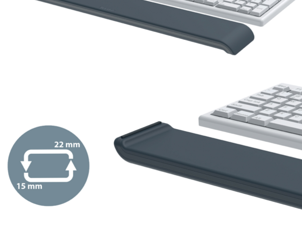APOIO DE PULSOS LEITZ ERGO PARA TECLADO AJUSTAVEL COR CINZA ESCURO