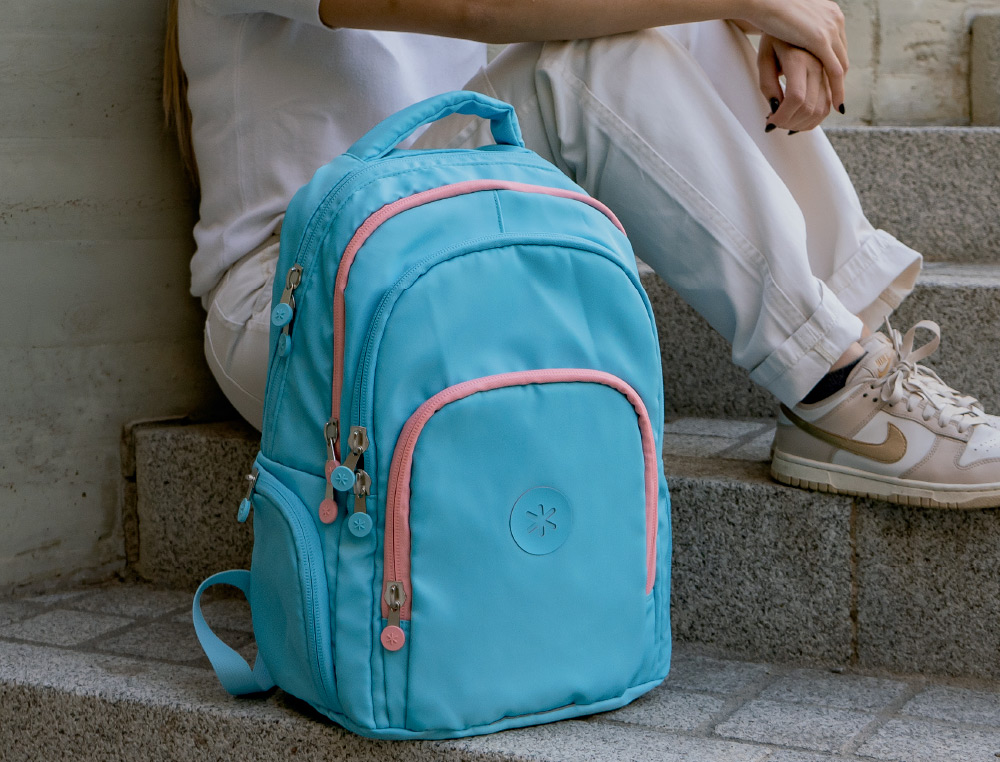 MOCHILA ANTARTIK MULTIBOLSO 19L COMPARTIMENTO PARA PORTATIL E TABLET COR TURQUESA 450X160X300 MM