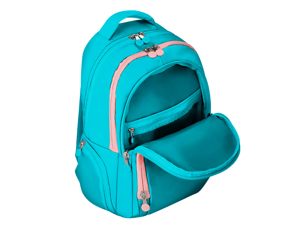 MOCHILA ANTARTIK MULTIBOLSO 19L COMPARTIMENTO PARA PORTATIL E TABLET COR TURQUESA 450X160X300 MM