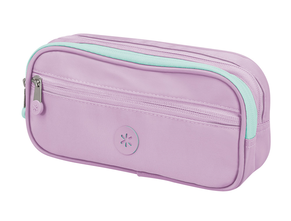 ESTOJO ESCOLAR ANTARTIK 3 COMPARTIMENTOS COMPLEMENTO DA MOCHILA COR ROXO 100X60X220 MM