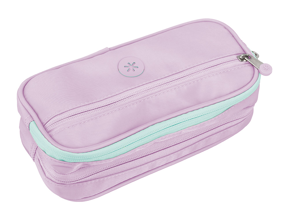 ESTOJO ESCOLAR ANTARTIK 3 COMPARTIMENTOS COMPLEMENTO DA MOCHILA COR ROXO 100X60X220 MM