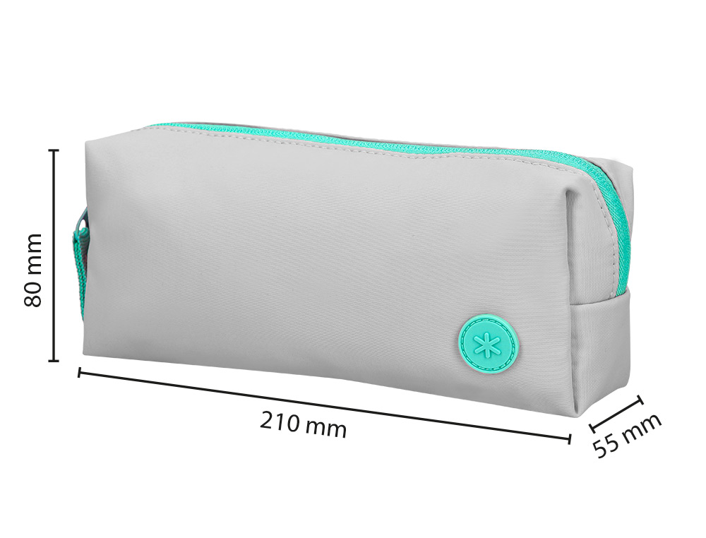 ESTOJO ESCOLAR ANTARTIK 1 COMPARTIMENTO COMPLEMENTO DA MOCHILA TEENS COR CINZA 80X55X210 MM