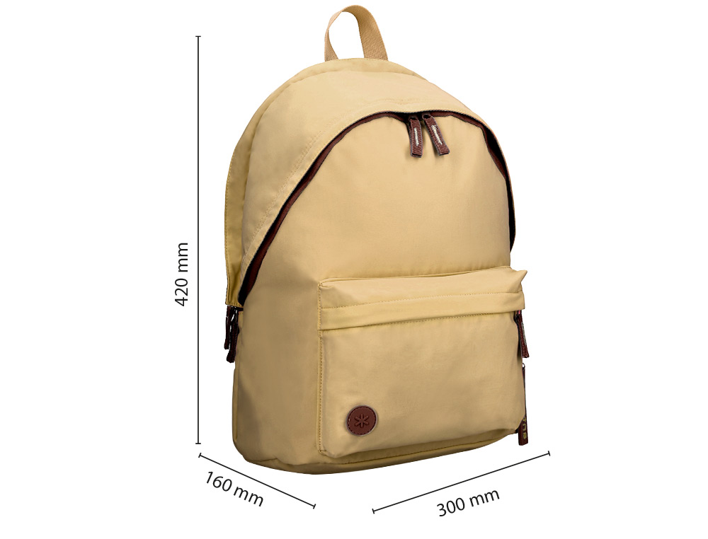 MOCHILA ANTARTIK TEENS 20L COMPARTIMENTO PARA PORTATIL COR BEGE 420X160X300 MM