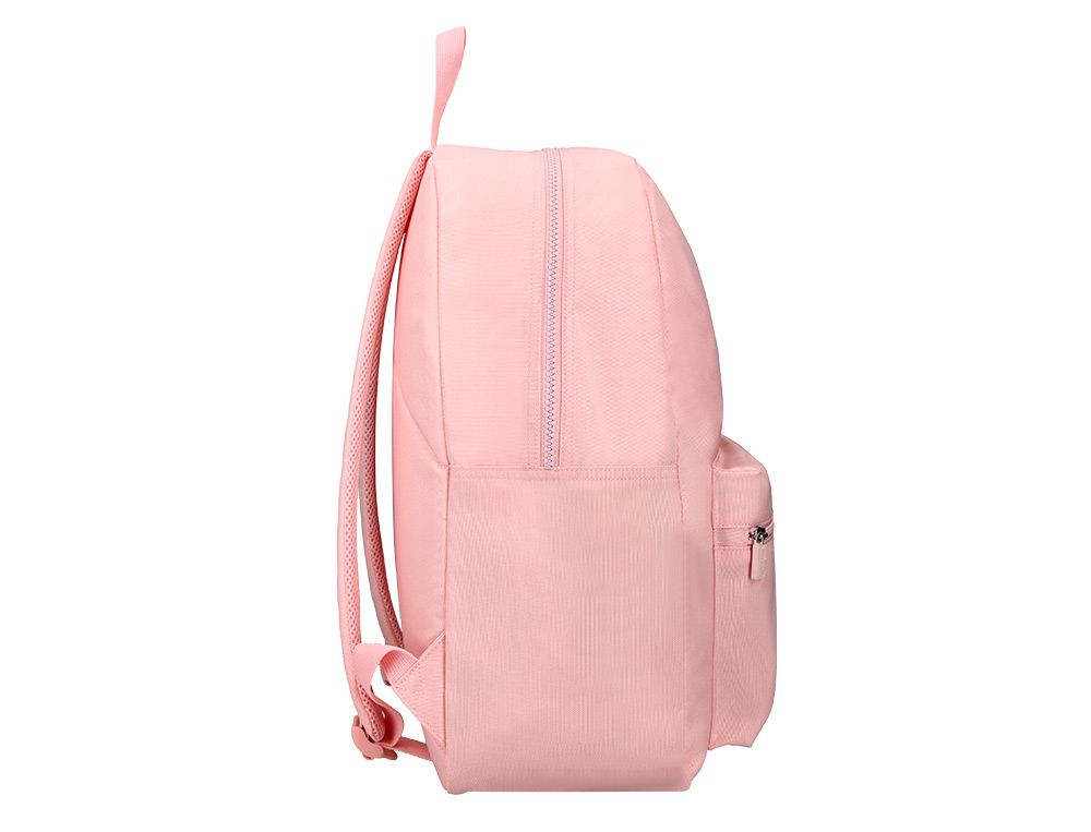 MOCHILA ESCOLAR LIDERPAPEL BOLSO LATERAL ELASTICO COR ROSA 400X125X300 MM