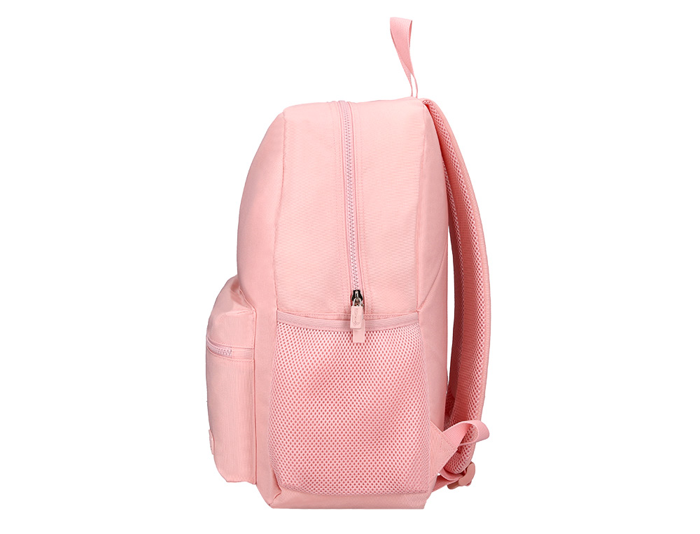 MOCHILA ESCOLAR LIDERPAPEL BOLSO LATERAL ELASTICO COR ROSA 400X125X300 MM