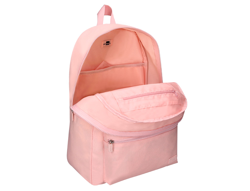 MOCHILA ESCOLAR LIDERPAPEL BOLSO LATERAL ELASTICO COR ROSA 400X125X300 MM