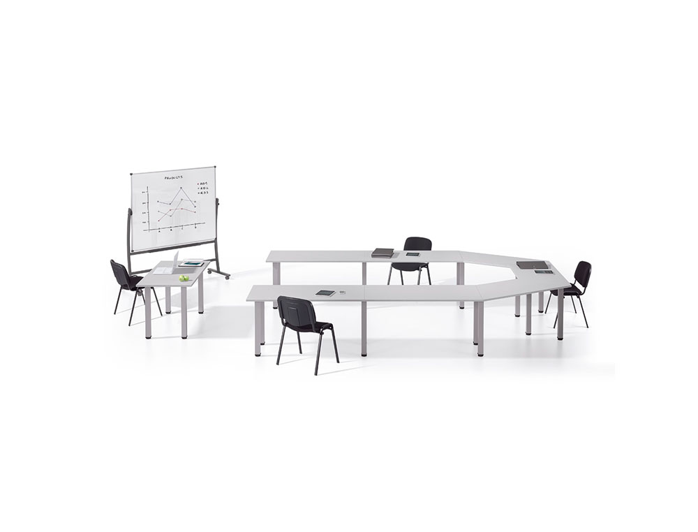 QUADRO BRANCO ROCADA ACO VITRIFICADO MAGNETICO MOLDURA ALUMINIO DUPLA FACE GIRATORIO CURVE 120X200 CM