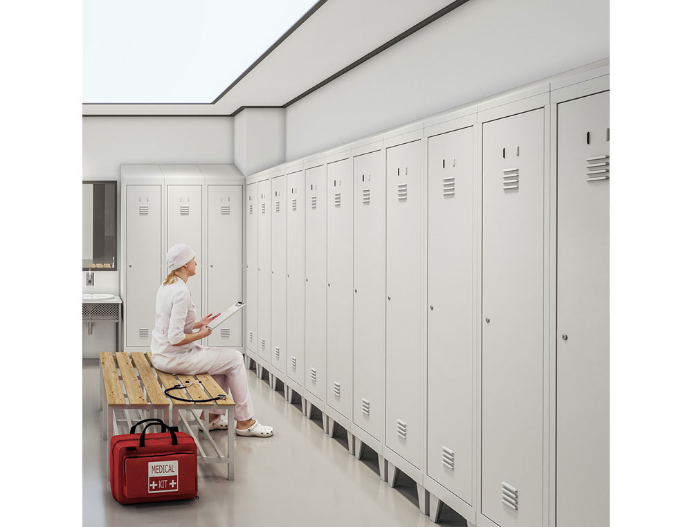 ARMARIO METALICO ROCADA 400 1 MODULO X 5 PORTAS CINZA 430X500X1800 MM