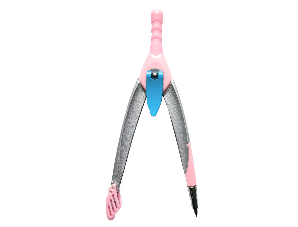 COMPASSO LIDERPAPEL LOCK DEVICE COM ADAPTADOR UNIVERSAL E TUBO DE MINAS COR ROSA CLARO