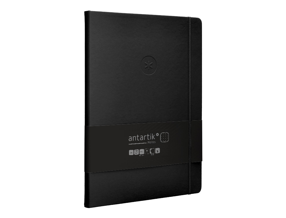 CADERNO COM ELASTICO ANTARTIK NOTES CAPA DURA A4 PONTILHADO PRETO 100 FOLHAS 80 GR FSC