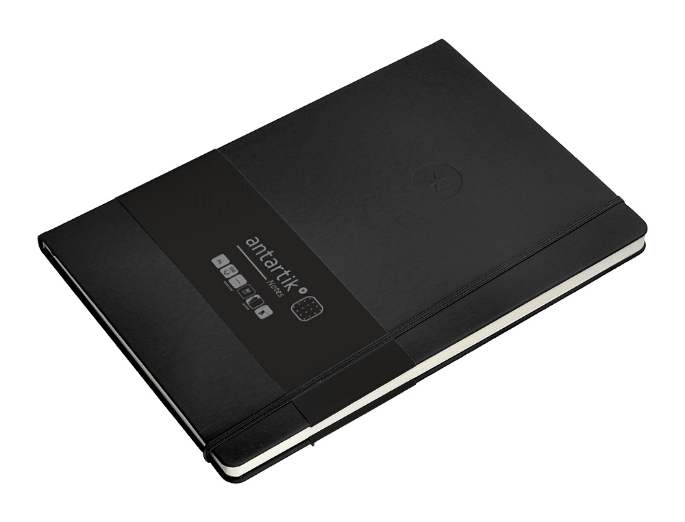 CADERNO COM ELASTICO ANTARTIK NOTES CAPA DURA A4 PONTILHADO PRETO 100 FOLHAS 80 GR FSC