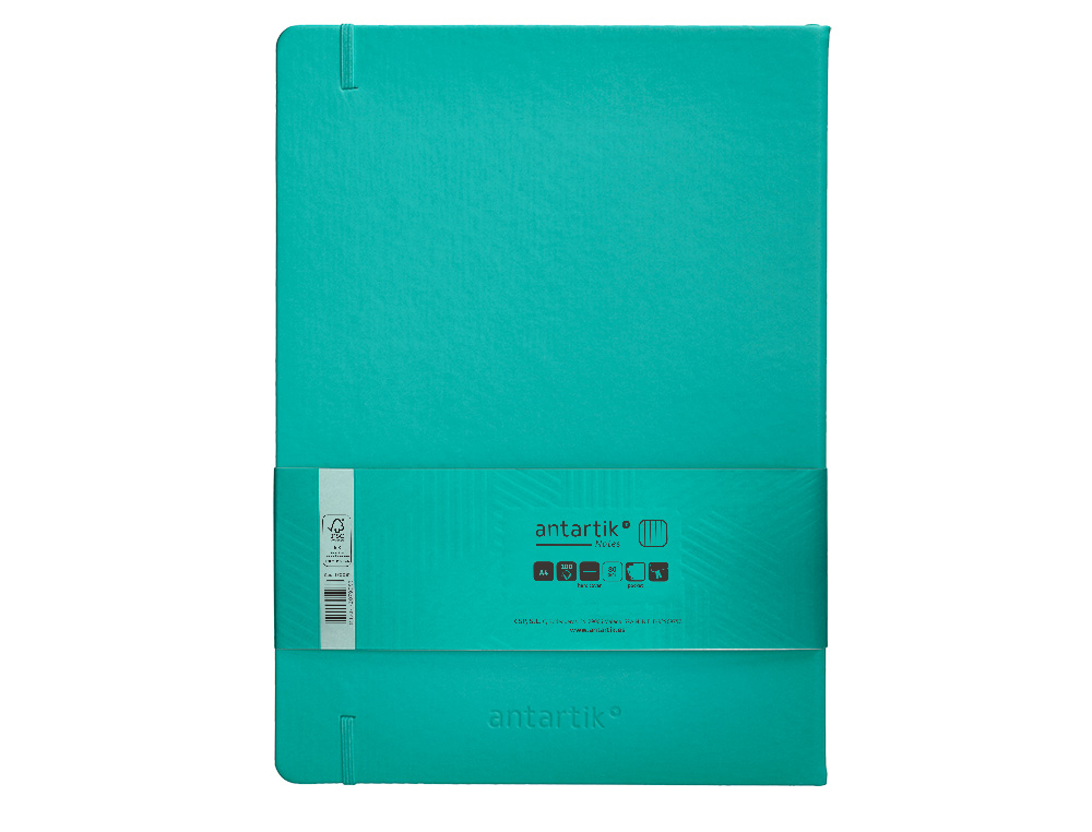 CADERNO COM ELASTICO ANTARTIK NOTES CAPA DURA A4 QUADRICULADO TURQUESA 100 FOLHAS 80 GR FSC
