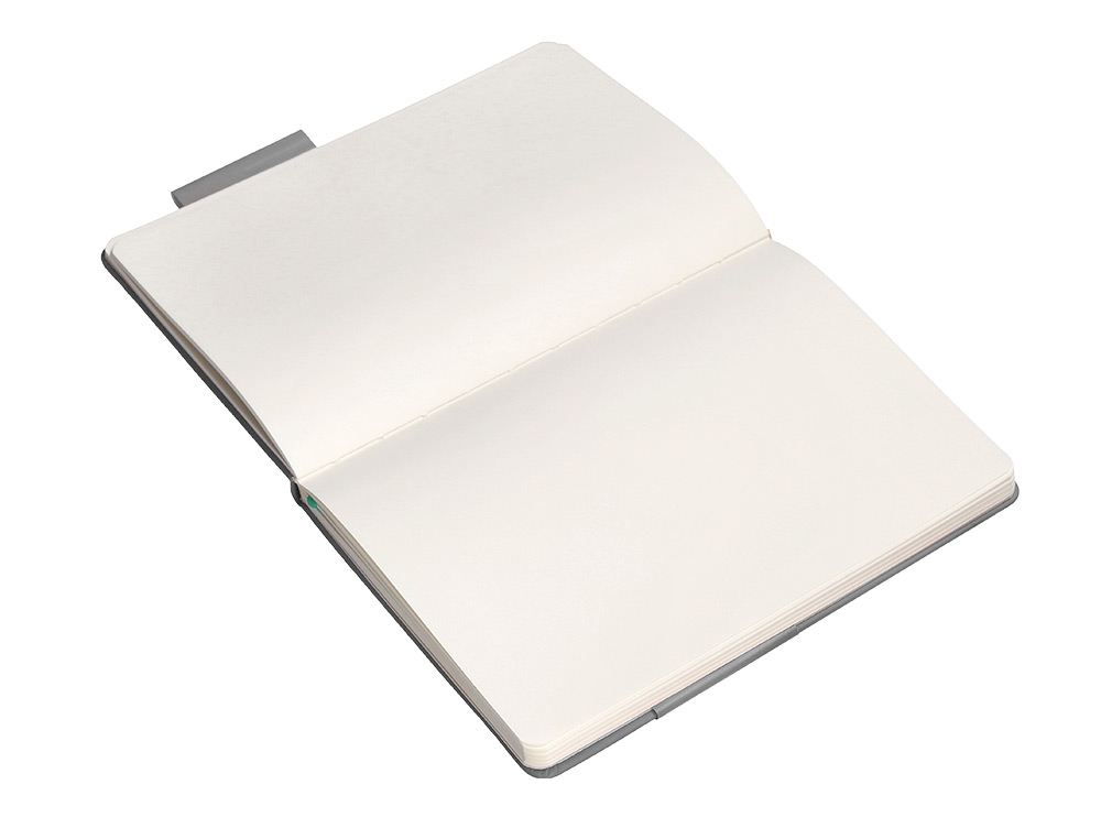 CADERNO COM ELASTICO ANTARTIK NOTES CAPA DURA A5 LISO CINZA E TURQUESA 100 FOLHAS 80 GR FSC