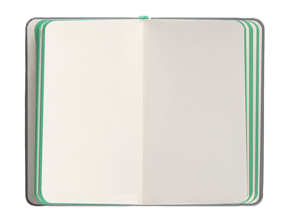 CADERNO COM ELASTICO ANTARTIK NOTES CAPA DURA A6 LISO CINZA E TURQUESA 100 FOLHAS 80 GR FSC
