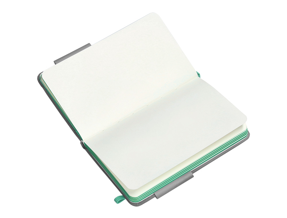 CADERNO COM ELASTICO ANTARTIK NOTES CAPA DURA A6 LISO CINZA E TURQUESA 100 FOLHAS 80 GR FSC