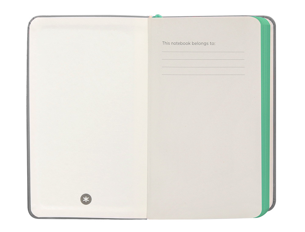 CADERNO COM ELASTICO ANTARTIK NOTES CAPA DURA A6 LISO CINZA E TURQUESA 100 FOLHAS 80 GR FSC