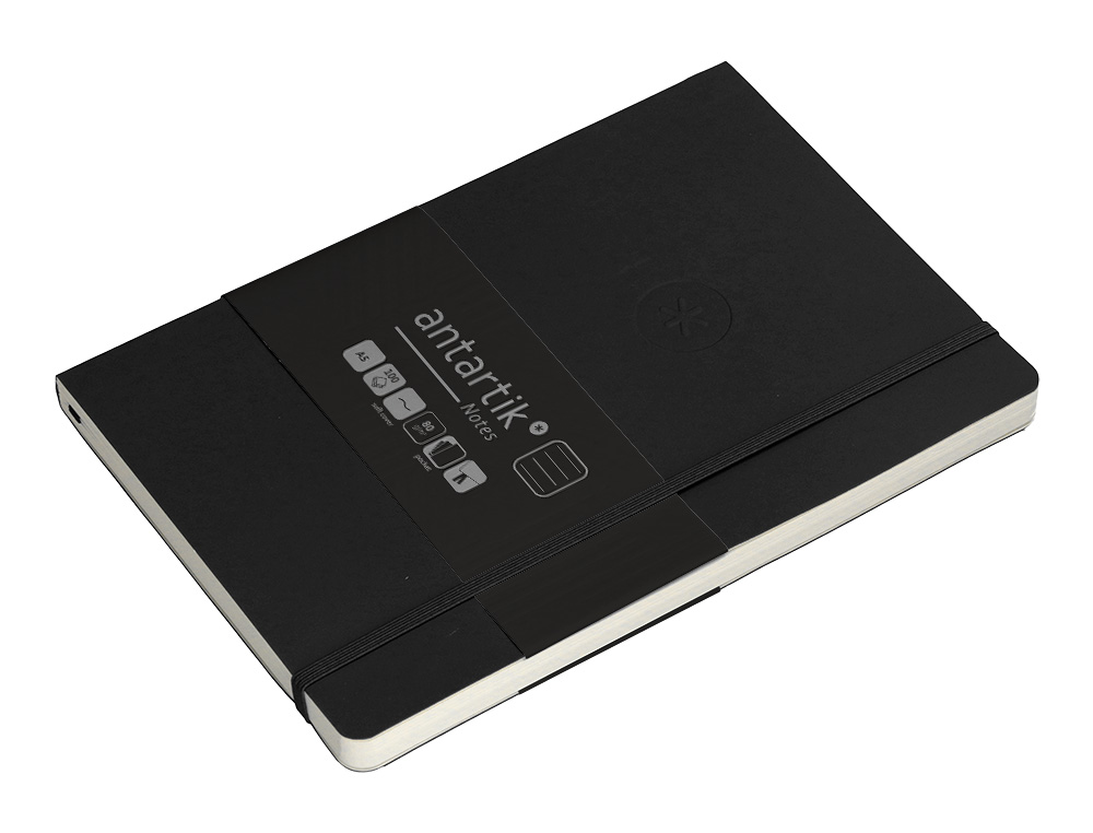 CADERNO COM ELASTICO ANTARTIK NOTES CAPA MOLE A5 PAUTADO PRETO 80 FOLHAS 80 GR FSC