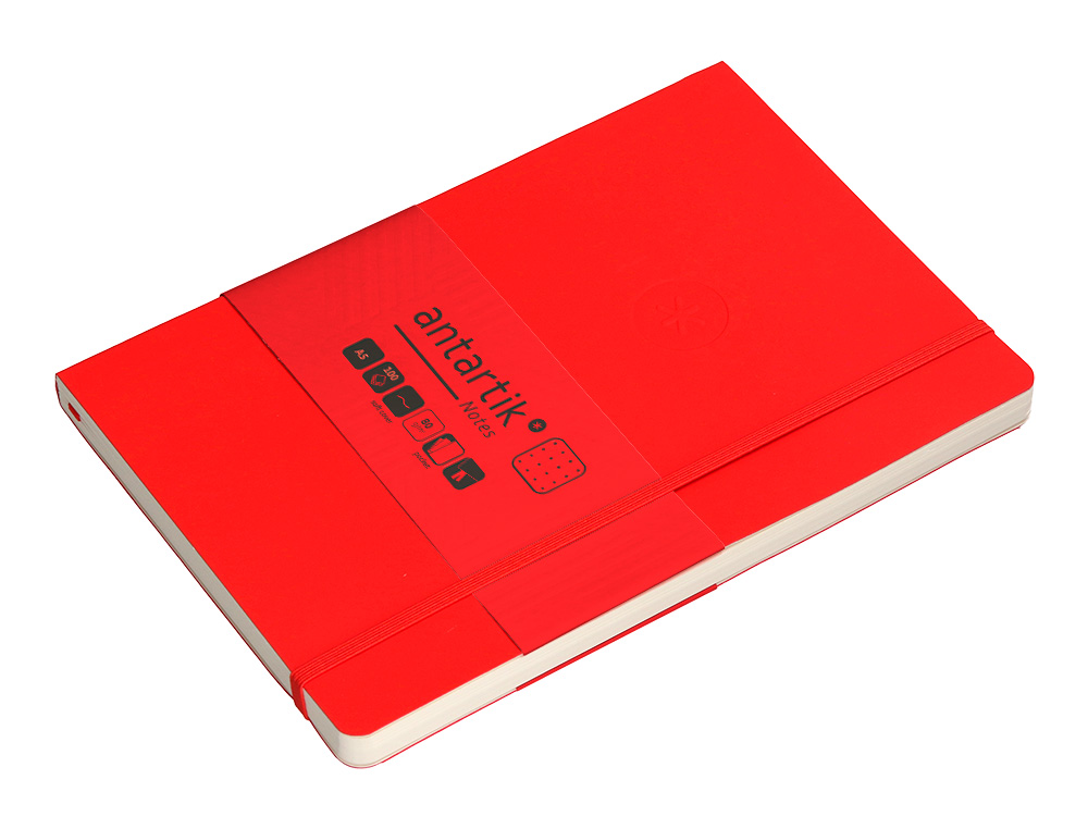 CADERNO COM ELASTICO ANTARTIK NOTES CAPA MOLE A5 PONTILHADO VERMELHO 80 FOLHAS 80 GR FSC