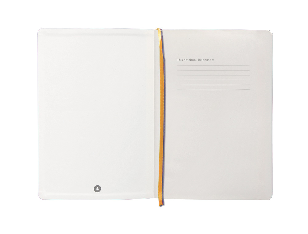 CADERNO COM ELASTICO ANTARTIK NOTES CAPA MOLE A5 PAUTADO ROXO E AMARELO 80 FOLHAS 80 GR FSC