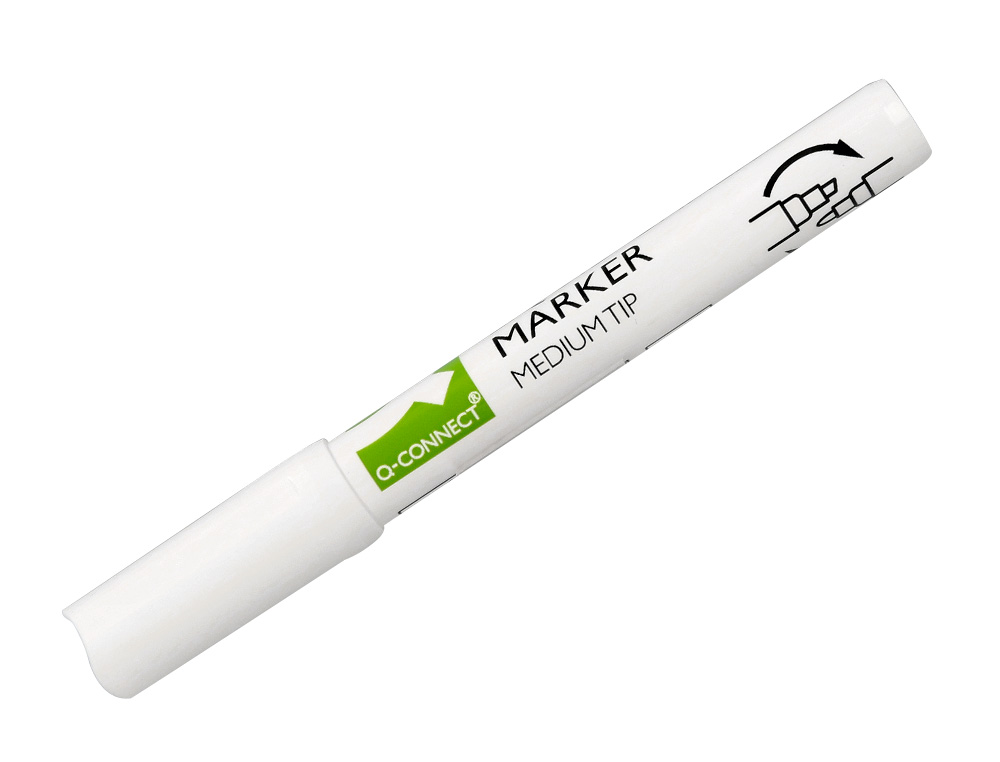MARCADOR Q-CONNECT GIZ LIQUIDO PONTA REDONDA TRACO 3 MM CAIXA DE 4 UNIDADES COR BRANCO