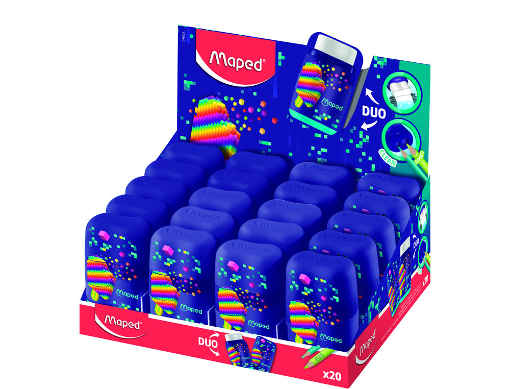 APARA LAPIS MAPED PLASTICO CONNECT PIXEL PARTY 2 USOS COM BORRACHA