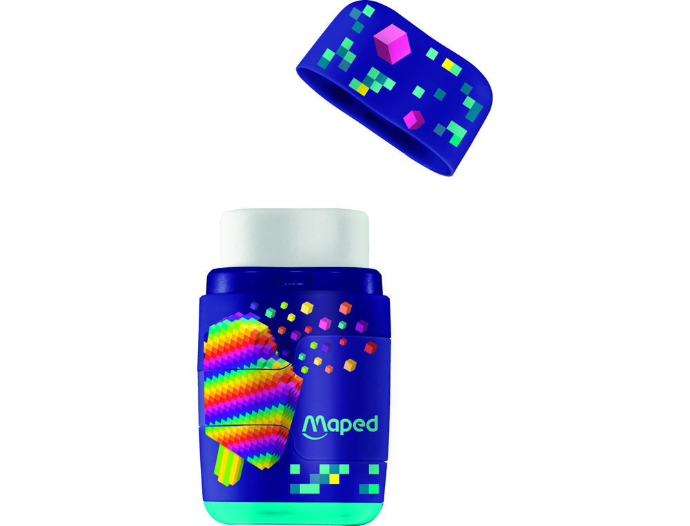 APARA LAPIS MAPED PLASTICO CONNECT PIXEL PARTY 2 USOS COM BORRACHA