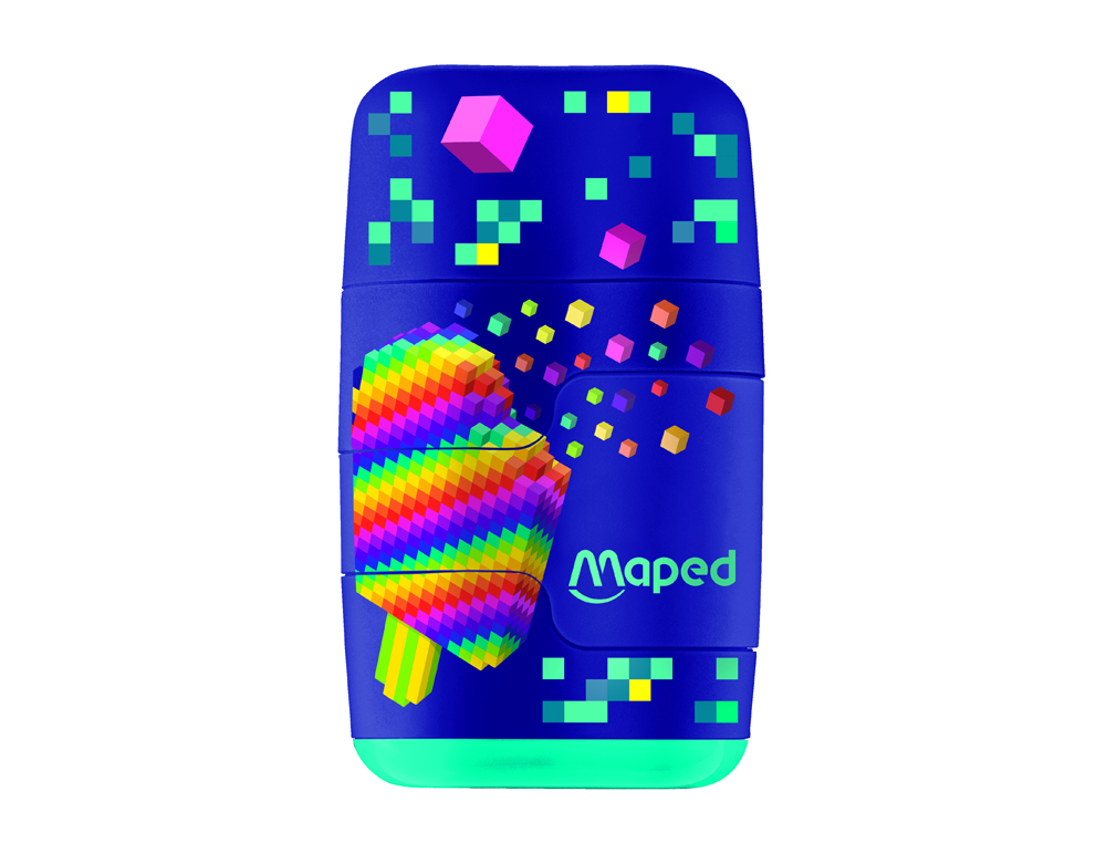 APARA LAPIS MAPED PLASTICO CONNECT PIXEL PARTY 2 USOS COM BORRACHA