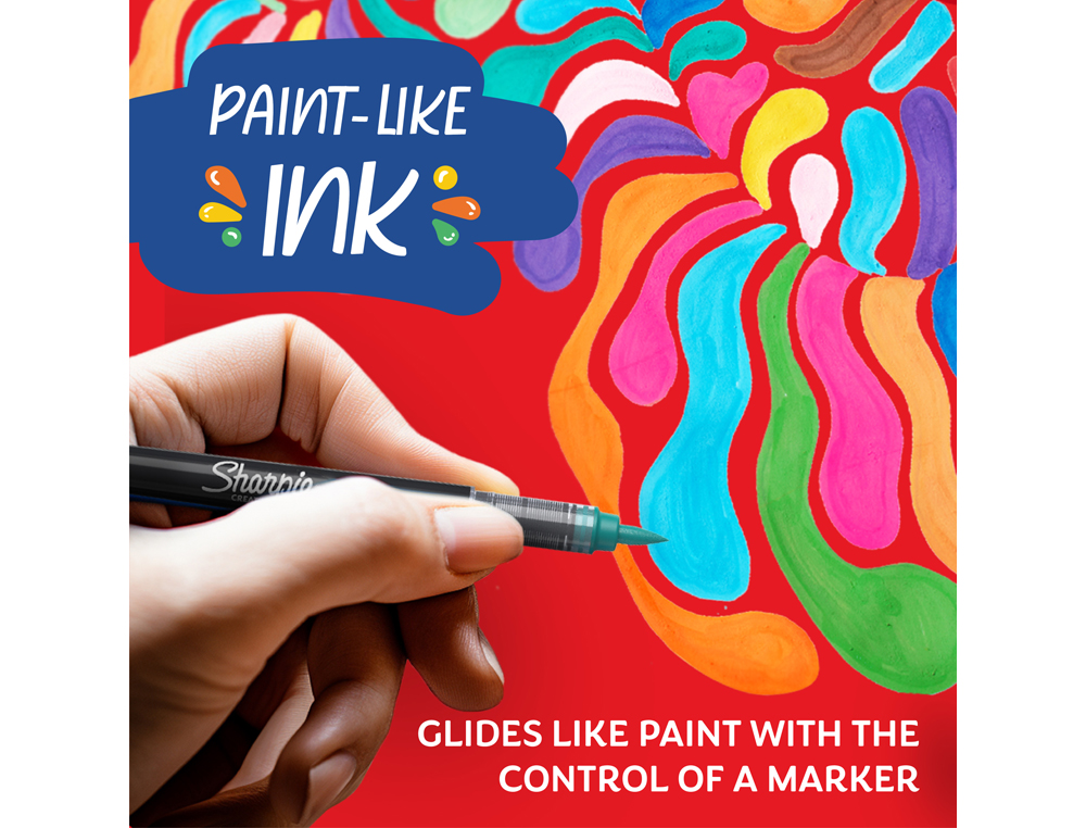 MARCADOR SHARPIE ACRYLIC PONTA PINCEL BLISTER DE 5 UNIDADES CORES SORTIDAS