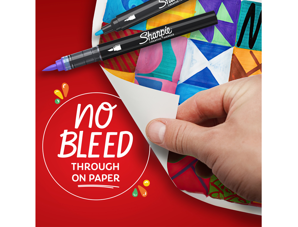 MARCADOR SHARPIE ACRYLIC PONTA PINCEL BLISTER DE 5 UNIDADES CORES SORTIDAS