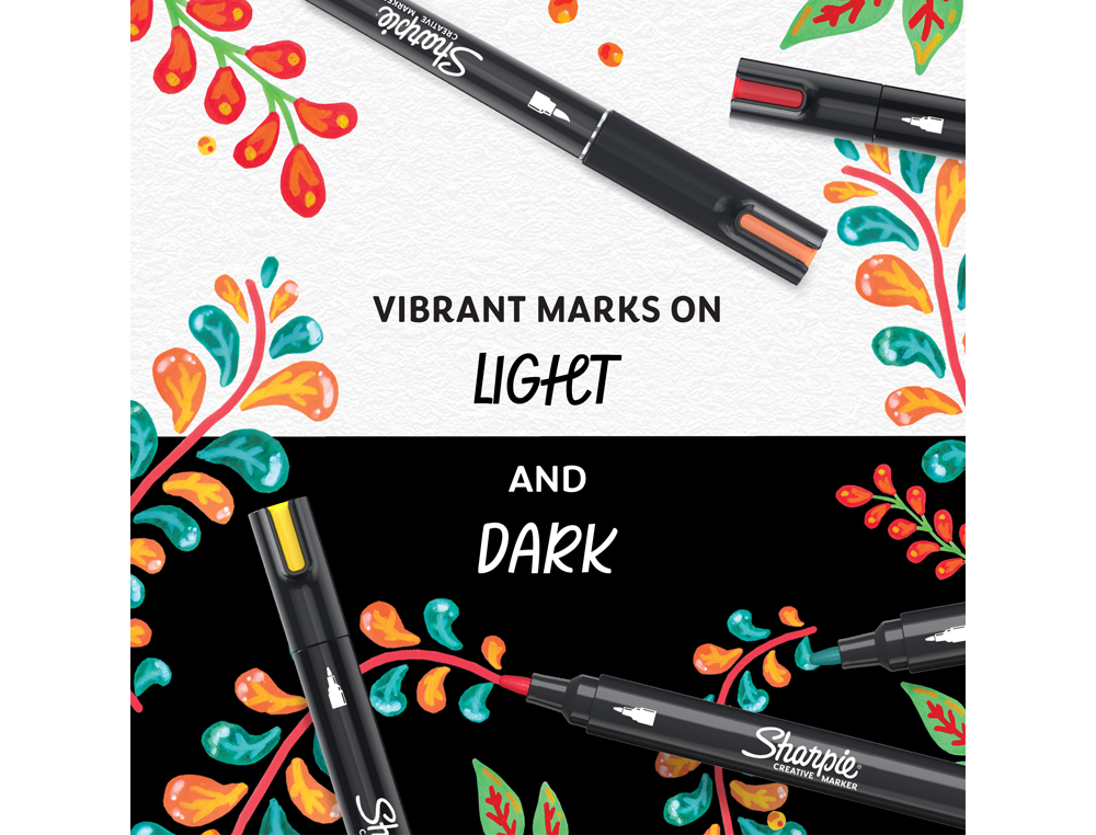 MARCADOR SHARPIE ACRYLIC PONTA PINCEL BLISTER DE 5 UNIDADES CORES SORTIDAS