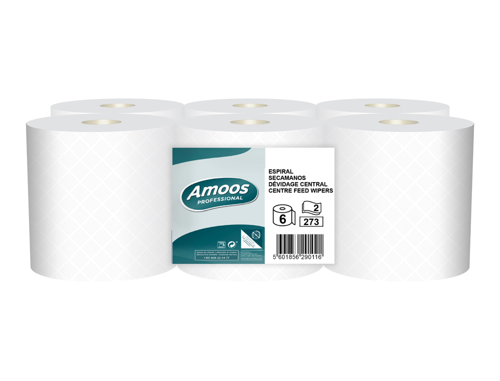 PAPEL SECA MAOS AMOOS PROFISSIONAL 2 FOLHAS 32 GR PACK DE 6 ROLOS