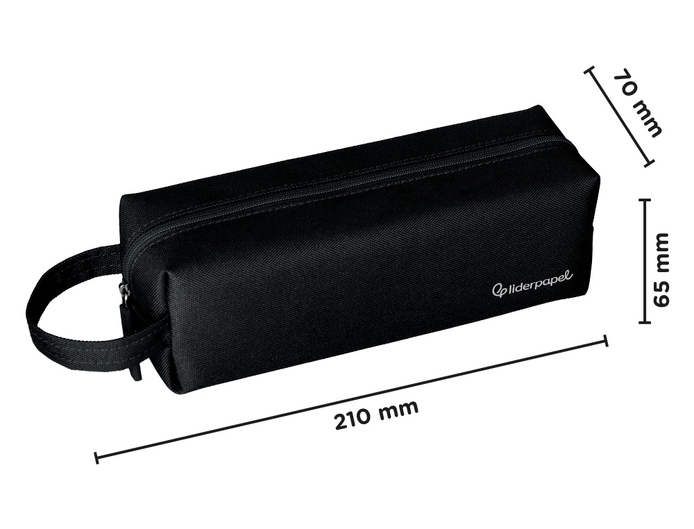 ESTOJO ESCOLAR LIDERPAPEL CLASSIC RETANGULAR COM ASA 210X70 MM PRETO