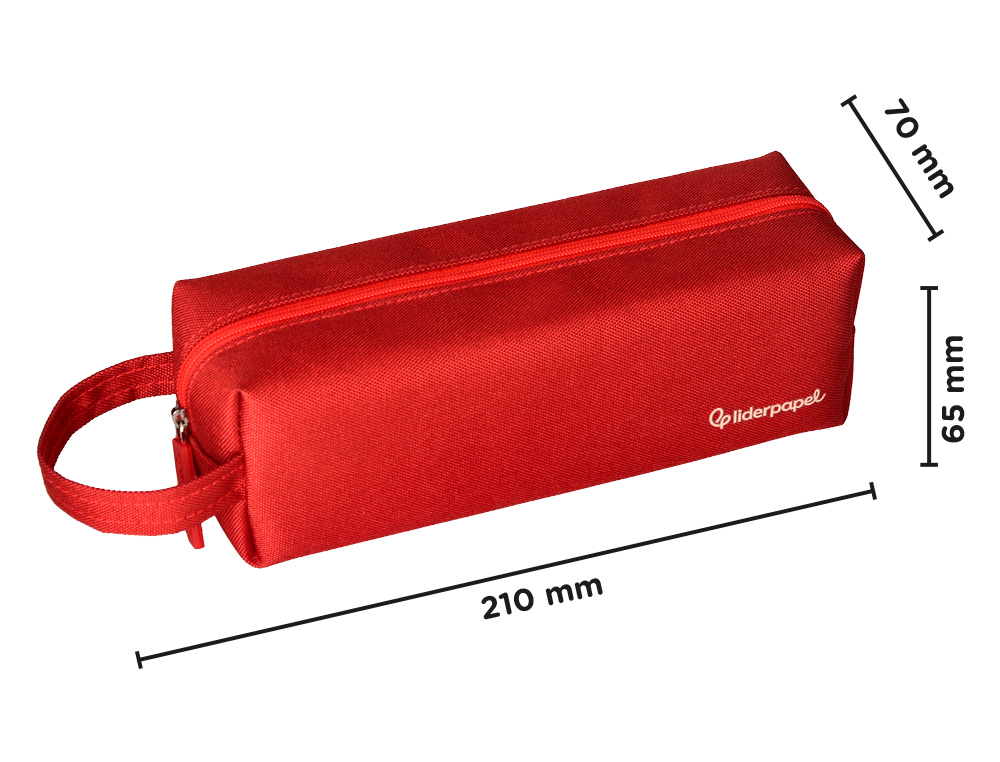 ESTOJO ESCOLAR LIDERPAPEL RETANGULAR COM ASA 210X70 MM VERMELHO