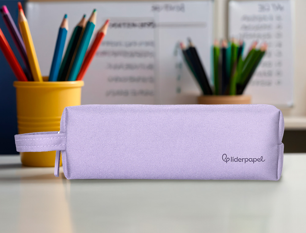 ESTOJO ESCOLAR LIDERPAPEL CLASSIC RETANGULAR COM ASA 210X70 MM LILAS