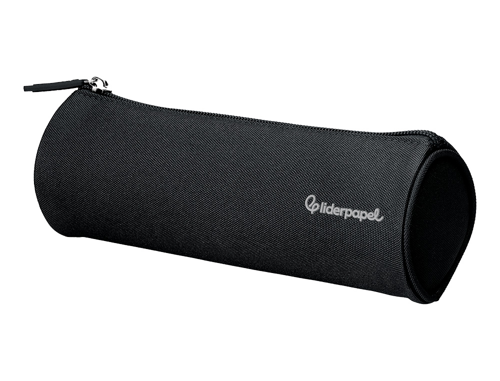 ESTOJO ESCOLAR LIDERPAPEL CILINDRICO LARGO 210X70 MM PRETO