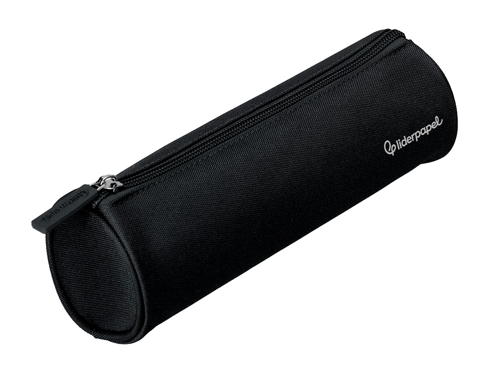 ESTOJO ESCOLAR LIDERPAPEL CILINDRICO LARGO 210X70 MM PRETO