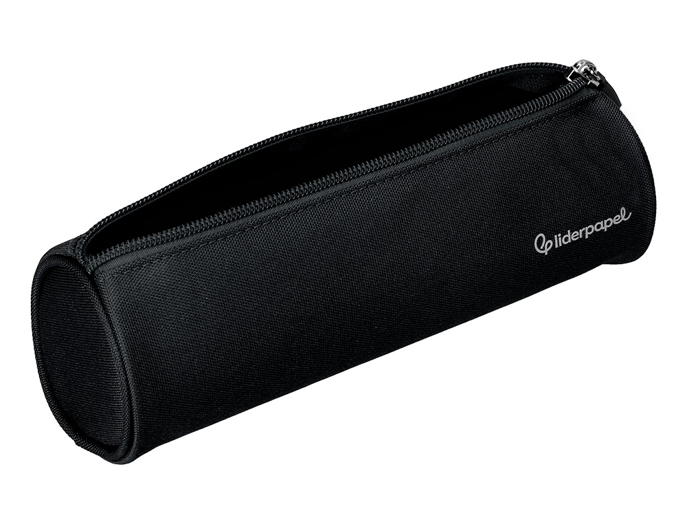 ESTOJO ESCOLAR LIDERPAPEL CILINDRICO LARGO 210X70 MM PRETO