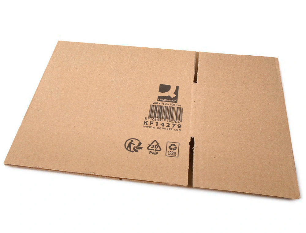 CAIXA PARA EMBALAR Q-CONNECT AMERICANA CARTAO CANAL SIMPLES 5 MM COR KRAFT 250X150X100 MM